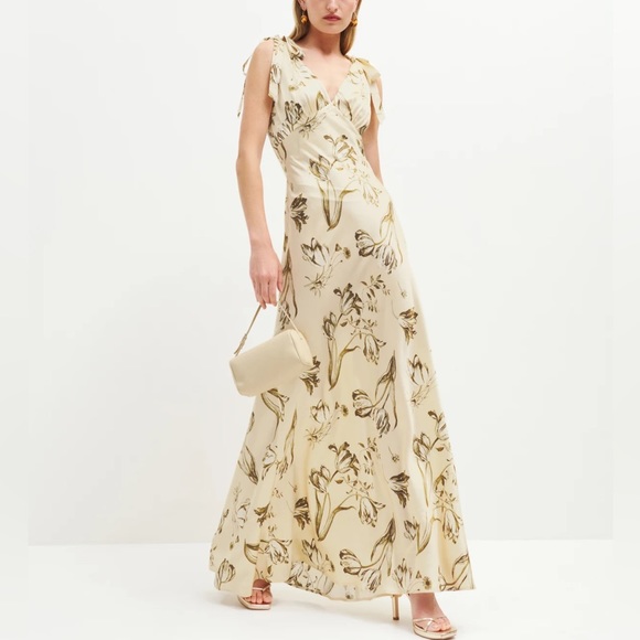 Reformation Pernille Silk Dress in Umber - Picture 1 of 6